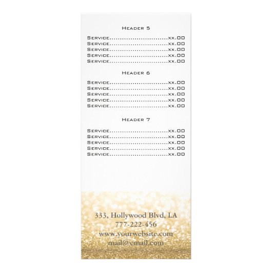 まつげエレガントと眉毛のきらめくメニューカード ラックカード (裏面)