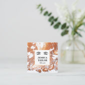 まつげエレガントまつ毛サンゴ白大理石 スクエア名刺 (スタンド正面)