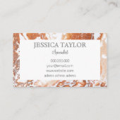 まつげエレガントまつ毛サンゴ白大理石 名刺 (裏面)