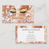 まつげエレガントまつ毛サンゴ白大理石 名刺 (正面/裏面)