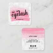 まつげエレガントエクステンション大理石ブラシストローク スクエア名刺 (正面/裏面)