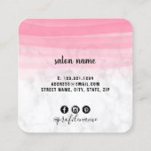 まつげエレガントエクステンション大理石ブラシストローク スクエア名刺 (裏面)