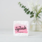 まつげエレガントエクステンション大理石ブラシストローク スクエア名刺 (スタンド正面)