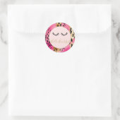 まつげガーリーピンクグラムブラック金ゴールドヒョウ ラウンドシール (バッグ)