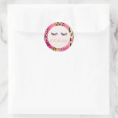 まつげガーリーピンクグラム金ゴールドヒョウ ラウンドシール (バッグ)