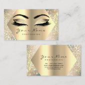 まつげグリッターメイクアップアーティストシャンパイニュ金ゴールド 名刺 (正面/裏面)