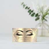 まつげグリッターメイクアップアーティストシャンパイニュ金ゴールド 名刺 (スタンド正面)