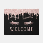 まつげサロンバラ金ゴールドドリップスウェルカム ドアマット (正面)