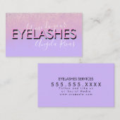 まつげサロン引用文ピンクバイオレットグリッター 名刺 (正面/裏面)