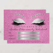 まつげシルバーピンクのメイクアップアーティスト証明書ギフト (正面/裏面)