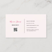 まつげシンプルと眉毛を使ったメイクアップアーティスト 名刺 (裏面)