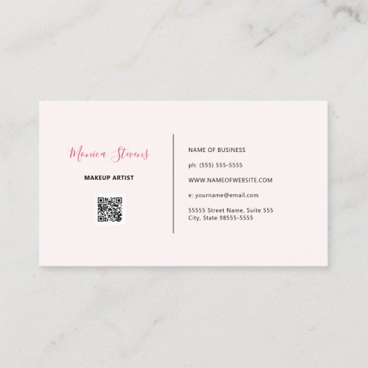 まつげシンプルと眉毛を使ったメイクアップアーティスト 名刺 (裏面)