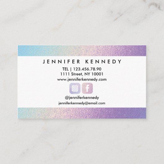 まつげスペシャリストホログラフィックフォイルスクリプト 名刺 (裏面)