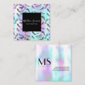 まつげテクニカかわいらしーパステルパステルまつげドードル スクエア名刺 (正面/裏面)