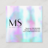 まつげテクニカかわいらしーパステルパステルまつげドードル スクエア名刺 (裏面)