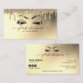 まつげテクラッシュスタイルリストゴールドフォイル&グリッタードリップ 名刺 (正面/裏面)