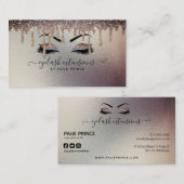 まつげテクラッシュスタイルリストブロンズ金ゴールドグリッタードリップ 名刺 (正面/裏面)