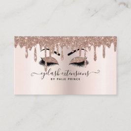 まつげテクラッシュスタイルリスト赤面ピンクグリッタードリップ 名刺