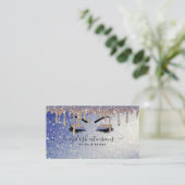 まつげテクラッシュスタイルリスト金ゴールドブルーグリッタードリップ 名刺 (スタンド正面)