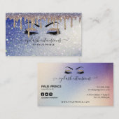 まつげテクラッシュスタイルリスト金ゴールドブルーグリッタードリップ 名刺 (正面/裏面)