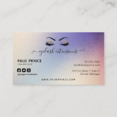 まつげテックラッシュスタイルリスト金ゴールドブルーグリッタードリップB 名刺 (裏面)