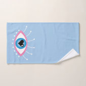まつげピンク色の青を持つギリシャの邪悪な目 バスタオルセット (ハンドタオル)