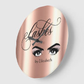 まつげメイクアップまつげバラ金ゴールド目 ラージ壁時計 (傾斜)