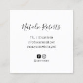 まつげメイクアップアーティストかわいいラッシュロゴ美しいラウンジ スクエア名刺 (裏面)