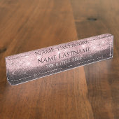 まつげメイクアップアーティストイベントプランナーピンクブラック デスクネームプレート (側面)