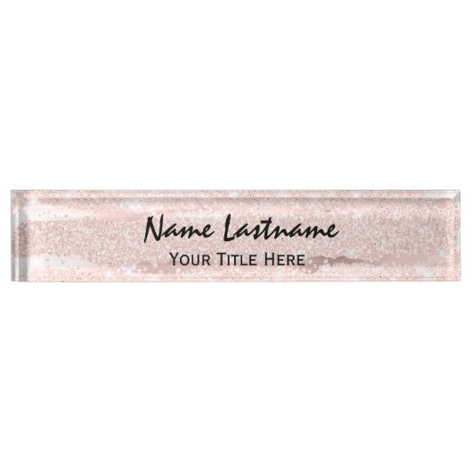 まつげメイクアップアーティストイベントプランナーピンクローズ デスクネームプレート (正面)