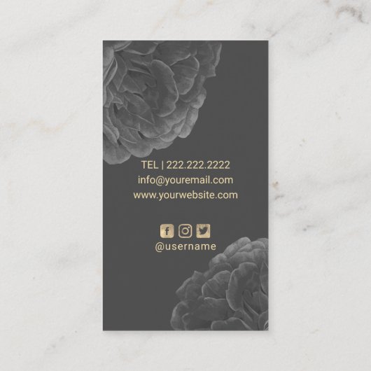 まつげメイクアップアーティストエステティシャンダークフローラ 名刺 (裏面)