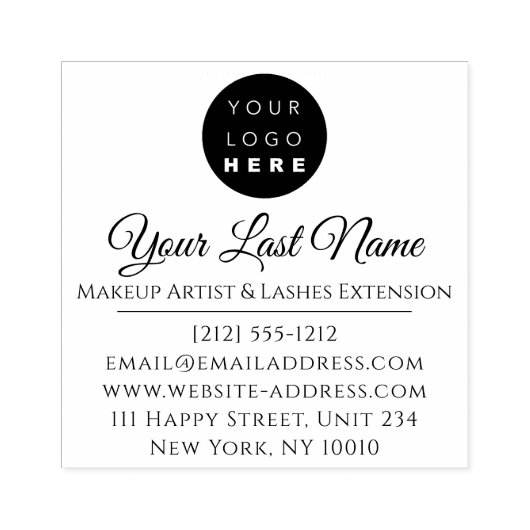 まつげメイクアップアーティストカスタムロゴ名 ラバースタンプ (インプリント)