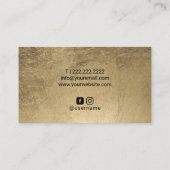 まつげメイクアップアーティストジオメトリブラック金ゴールド 名刺 (裏面)