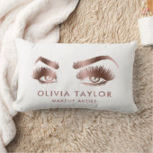 まつげメイクアップアーティストバラ金ゴールドアイズブロー ランバークッション (ブランケット)