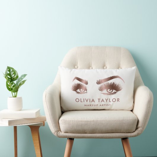 まつげメイクアップアーティストバラ金ゴールドアイズブロー ランバークッション (椅子)
