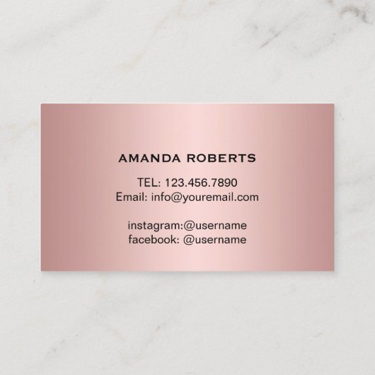 まつげメイクアップアーティストバラ金ゴールドスクリプトロイヤリティ ロイヤリティカード (裏面)