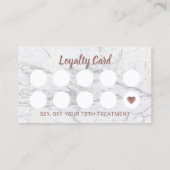 まつげメイクアップアーティストバラ金ゴールドドリップスマーブル ロイヤリティカード (裏面)