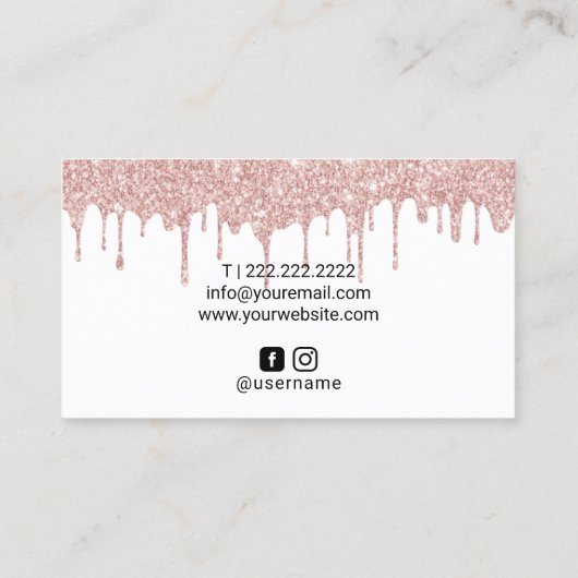 まつげメイクアップアーティストバラ金ゴールドドリップ 名刺 (裏面)