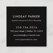 まつげメイクアップアーティストバラ金ゴールド名刺 スクエア名刺 (裏面)