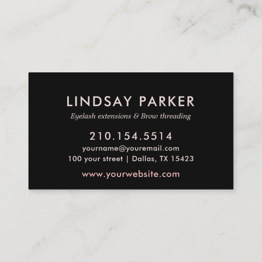 まつげメイクアップアーティストバラ金ゴールド名刺 名刺 (裏面)