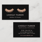 まつげメイクアップアーティストバラ金ゴールド名刺 名刺 (正面/裏面)