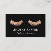 まつげメイクアップアーティストバラ金ゴールド名刺 名刺 (正面)