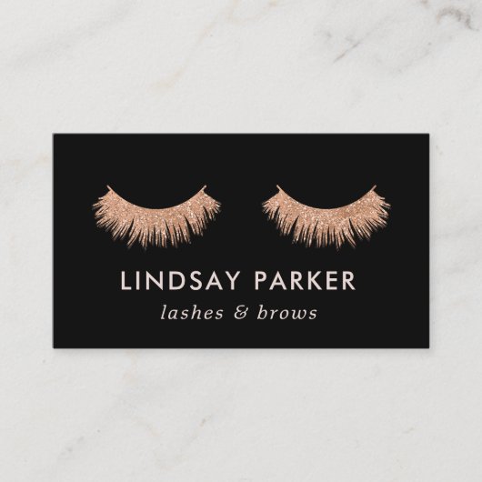 まつげメイクアップアーティストバラ金ゴールド名刺 名刺 (正面)