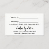 まつげメイクアップアーティストバラ金ゴールド紙吹雪紹介 紹介カード (裏面)