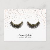 まつげメイクアップアーティストバラ金ゴールド紙吹雪 ポストカード (正面)