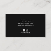 まつげメイクアップアーティストブラックエレガントサロン 名刺 (裏面)