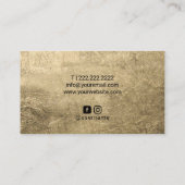 まつげメイクアップアーティストブラック&モダン金ゴールド 名刺 (裏面)