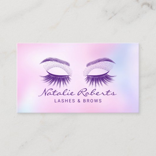 まつげメイクアップアーティストホログラフィックサロン 名刺 (正面)
