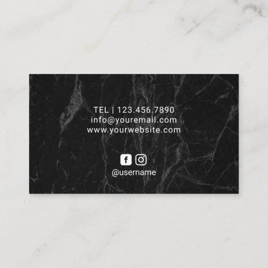 まつげメイクアップアーティストマーブルシルバー金ゴールドピンク 名刺 (裏面)