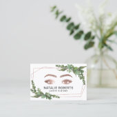 まつげメイクアップアーティストモダン幾何学的な緑 名刺 (スタンド正面)